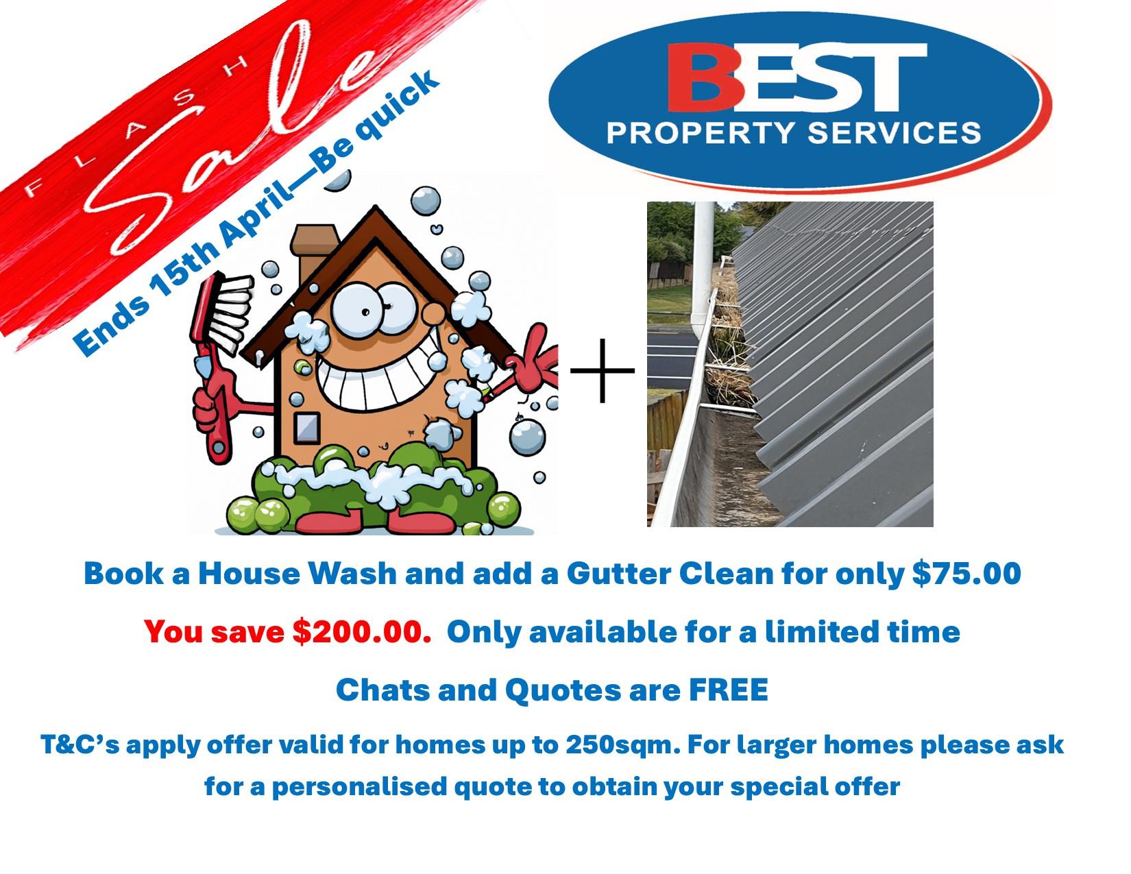 Flash sale House wash and gutter clean